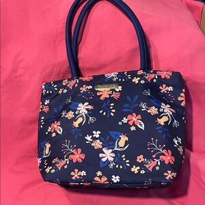 Tupperware Navy Floral Tote Bag